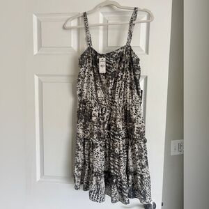 Express Black and White Printed Midi Sundress